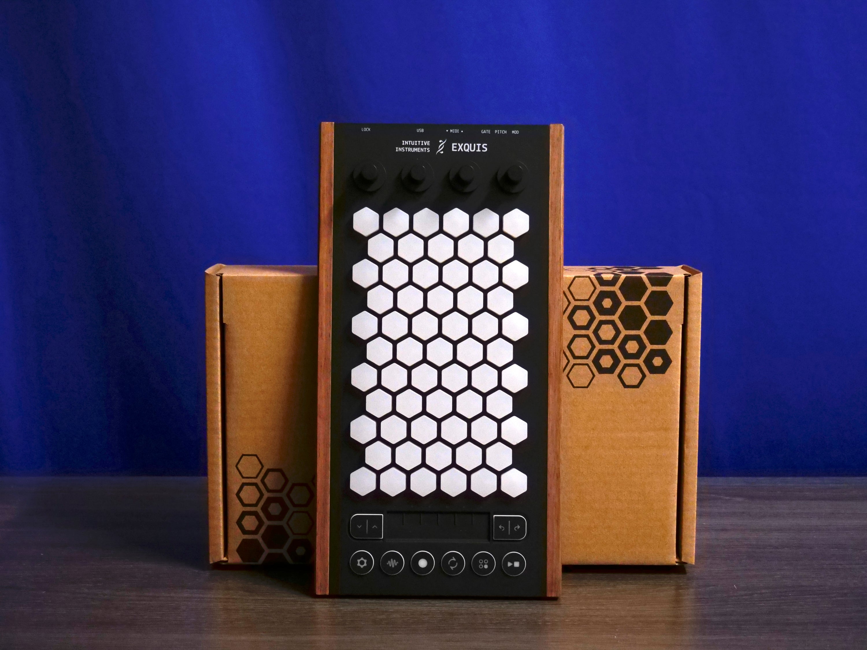 Intuitive Instruments Exquis Deluxe 61-Key MPE MIDI and CV Controller - Dark Wood
